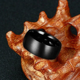 Matte Black Titanium Wedding Ring - 8mm Classic Band