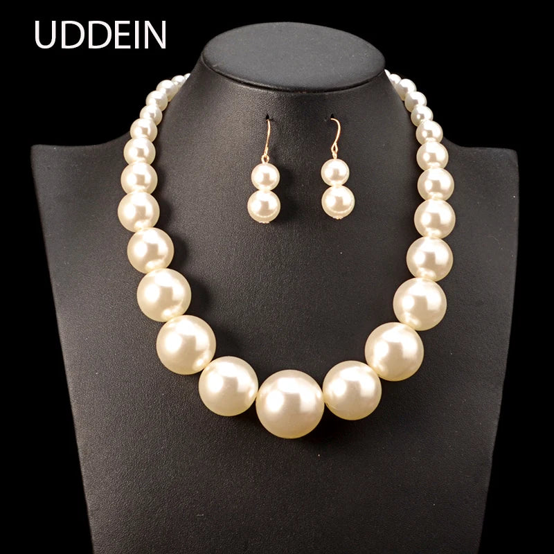 Big Pearl Jewelry Set - Vintage Simulated Pearl Collection