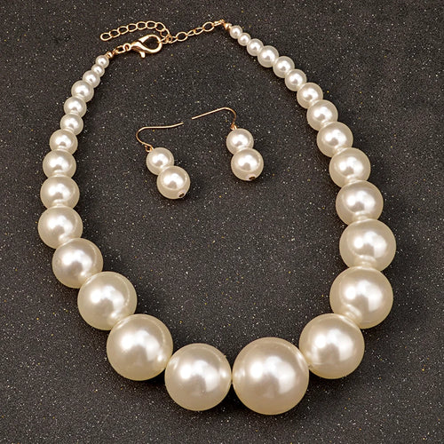 Big Pearl Jewelry Set - Vintage Simulated Pearl Collection
