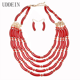 Nigerian Wedding Necklace Set - Vintage Bridal Statement Jewelry