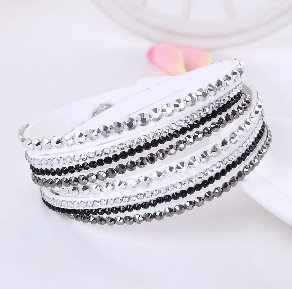 Multilayer Rhinestone Crystal Bracelet - Layered Statement Glamour