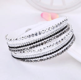 Multilayer Rhinestone Crystal Bracelet - Layered Statement Glamour