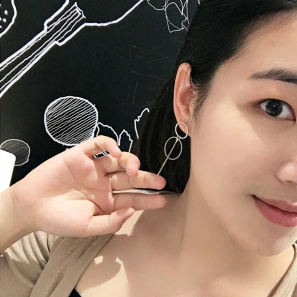 Geometric Simple Circle Earrings - Minimalist Statement Jewelry