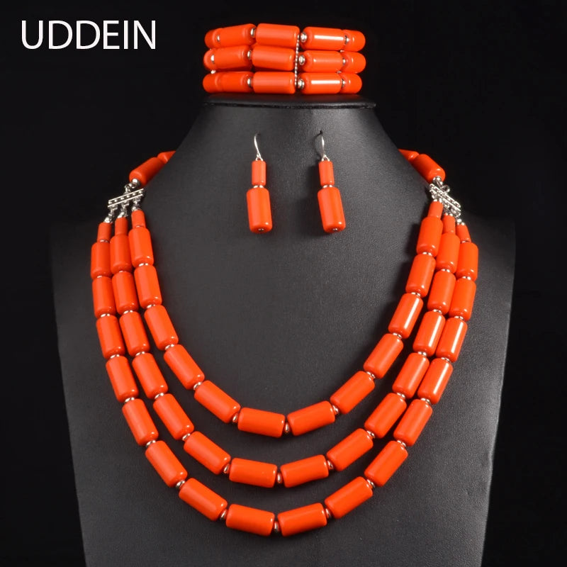 Elegant African Stone Jewelry Set - Vibrant Statement Collection