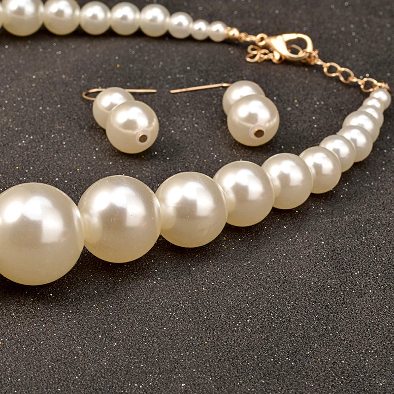 Big Pearl Jewelry Set - Vintage Simulated Pearl Collection
