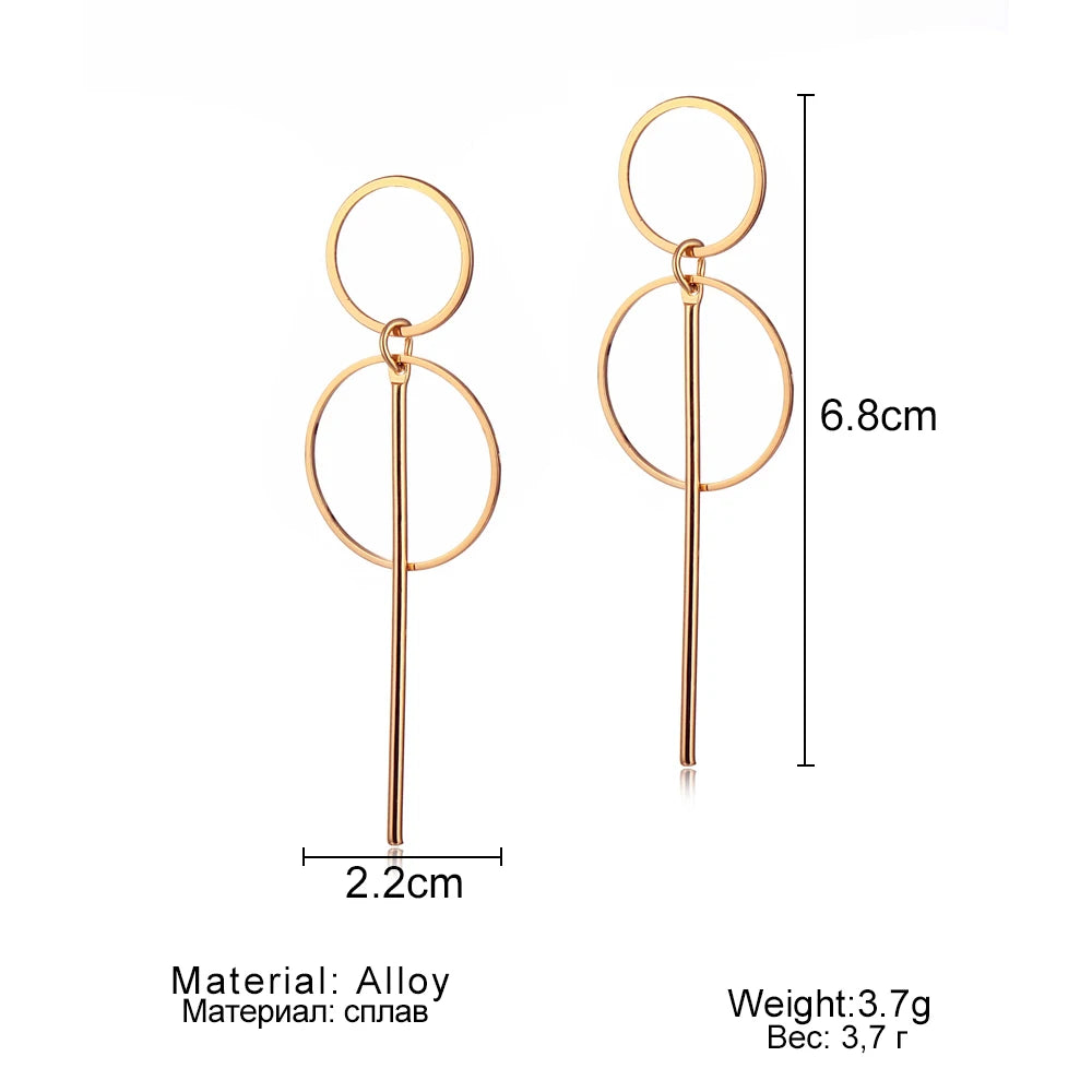 Geometric Simple Circle Earrings - Minimalist Statement Jewelry