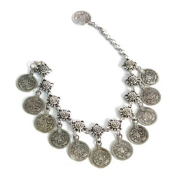 Vintage Bohemian Coin Tassel Anklet - Beach Jewelry