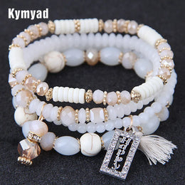 Bohemian Beads Crystal Charms Bracelets - Zinc Alloy Fashion Jewelry