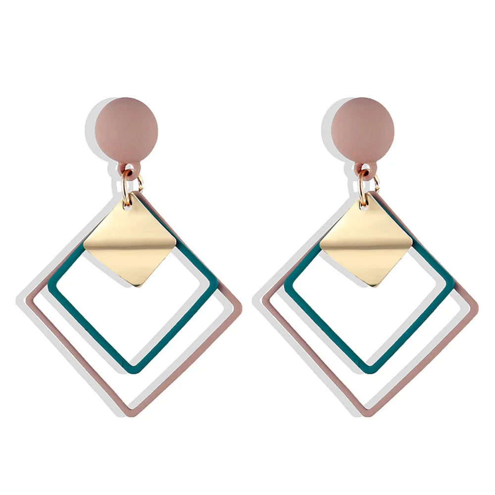 Fashion Statement Geometric Drop Earrings - Modern Statement Jewelry