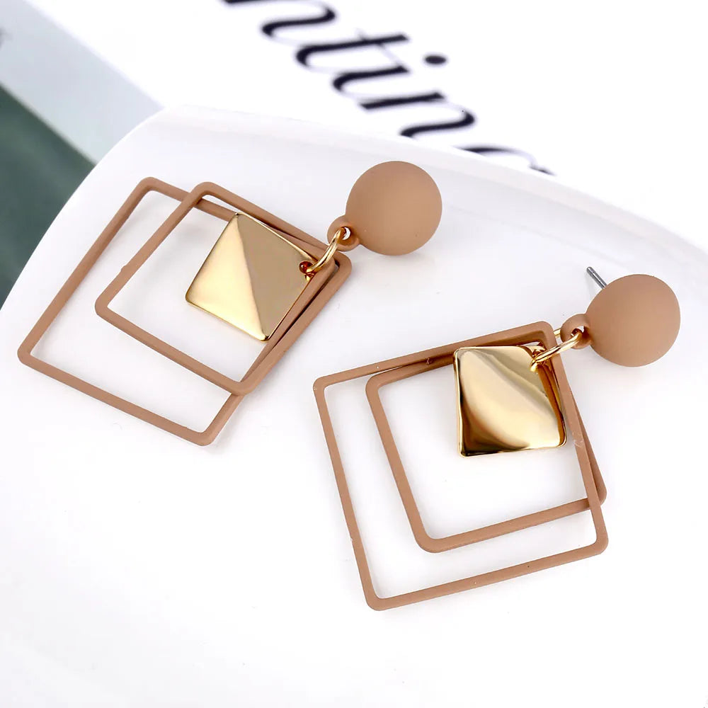 Fashion Statement Geometric Drop Earrings - Modern Statement Jewelry