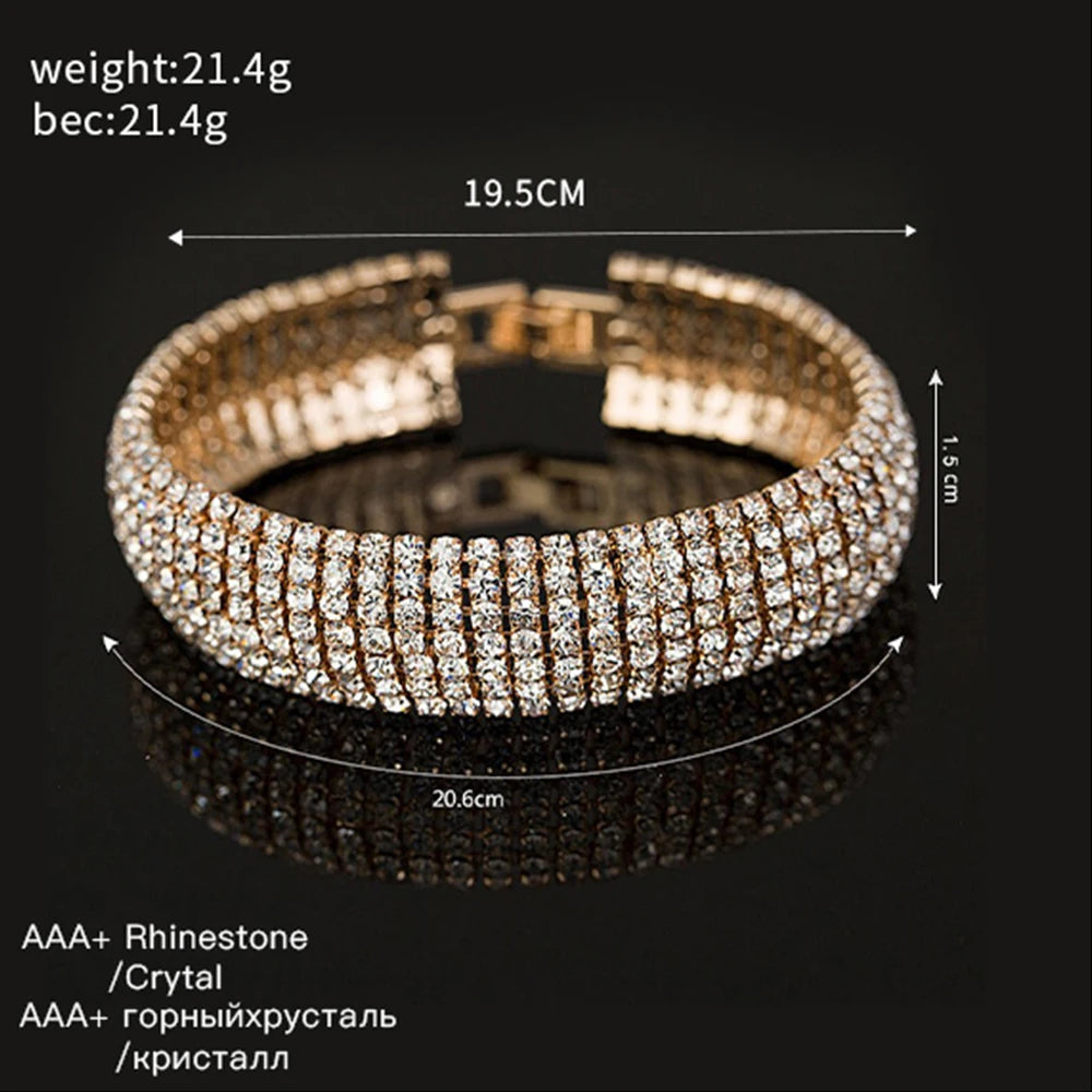 Luxury Crystal Bracelets - Geometric Gold Chain Fashion Jewelry
