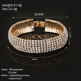 Luxury Crystal Bracelets - Geometric Gold Chain Fashion Jewelry