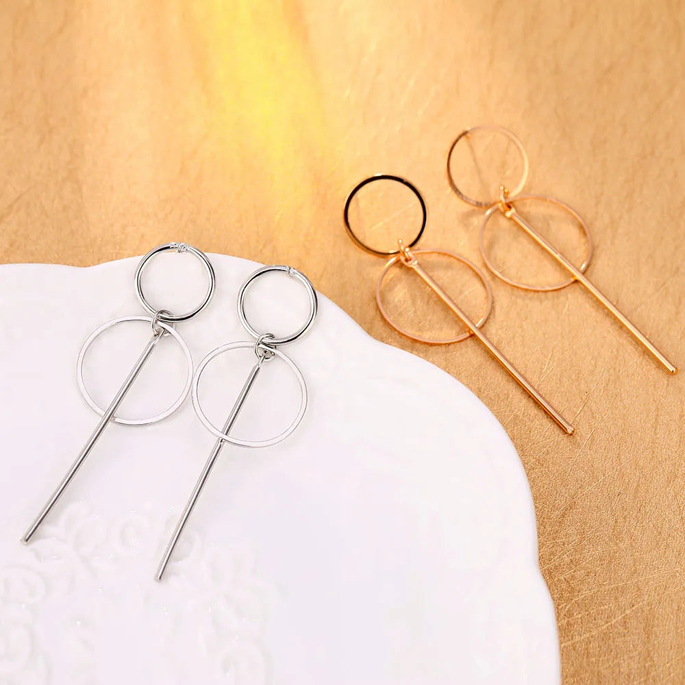 Geometric Simple Circle Earrings - Minimalist Statement Jewelry