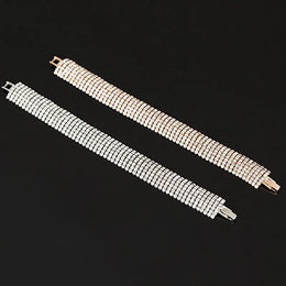 Luxury Crystal Bracelets - Geometric Gold Chain Fashion Jewelry