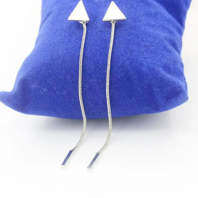 Triangle Chain Earrings - Modern Statement Jewelry