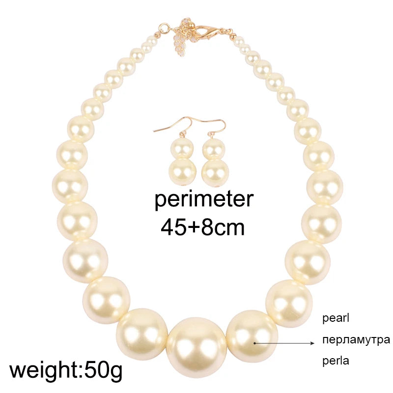Big Pearl Jewelry Set - Vintage Simulated Pearl Collection