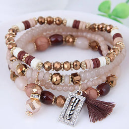 Bohemian Beads Crystal Charms Bracelets - Zinc Alloy Fashion Jewelry
