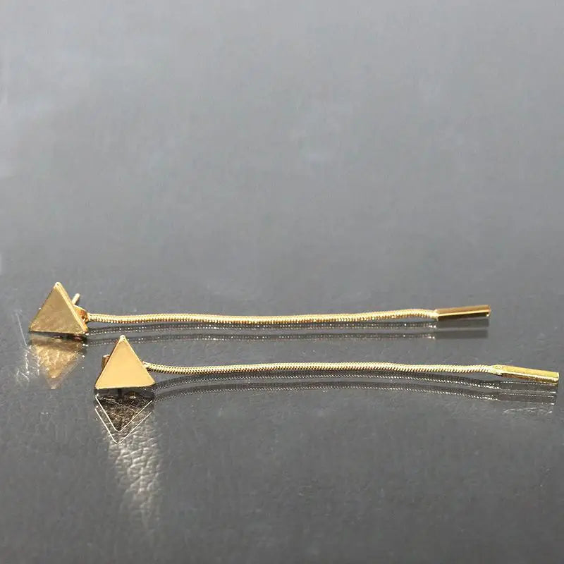 Triangle Chain Earrings - Modern Statement Jewelry