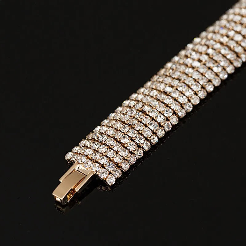 Luxury Crystal Bracelets - Geometric Gold Chain Fashion Jewelry