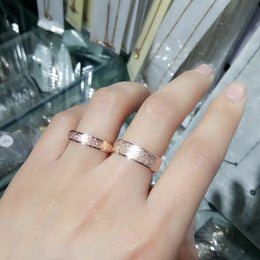 316L Stainless Steel Rose Gold Wedding Ring - Couple's Matching Set