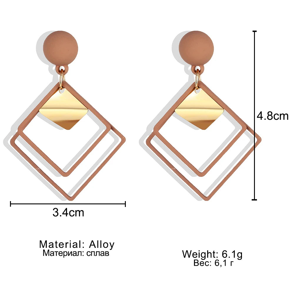Fashion Statement Geometric Drop Earrings - Modern Statement Jewelry