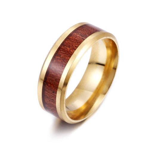8mm Stainless Steel Ring - Geometric Wedding Band
