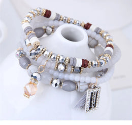 Bohemian Beads Crystal Charms Bracelets - Zinc Alloy Fashion Jewelry