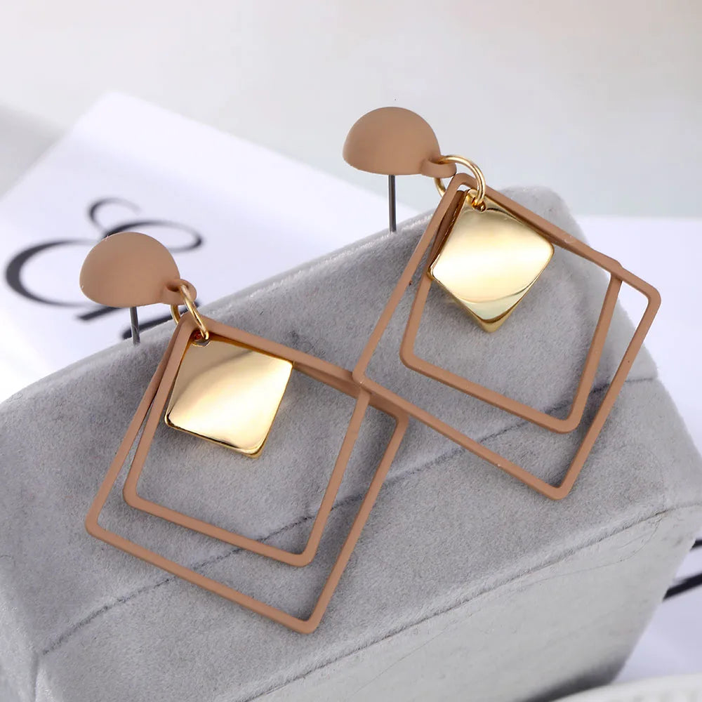 Fashion Statement Geometric Drop Earrings - Modern Statement Jewelry