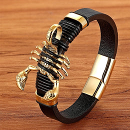 Gold Leather Bracelet - Totem Geometric Fashion Jewelry