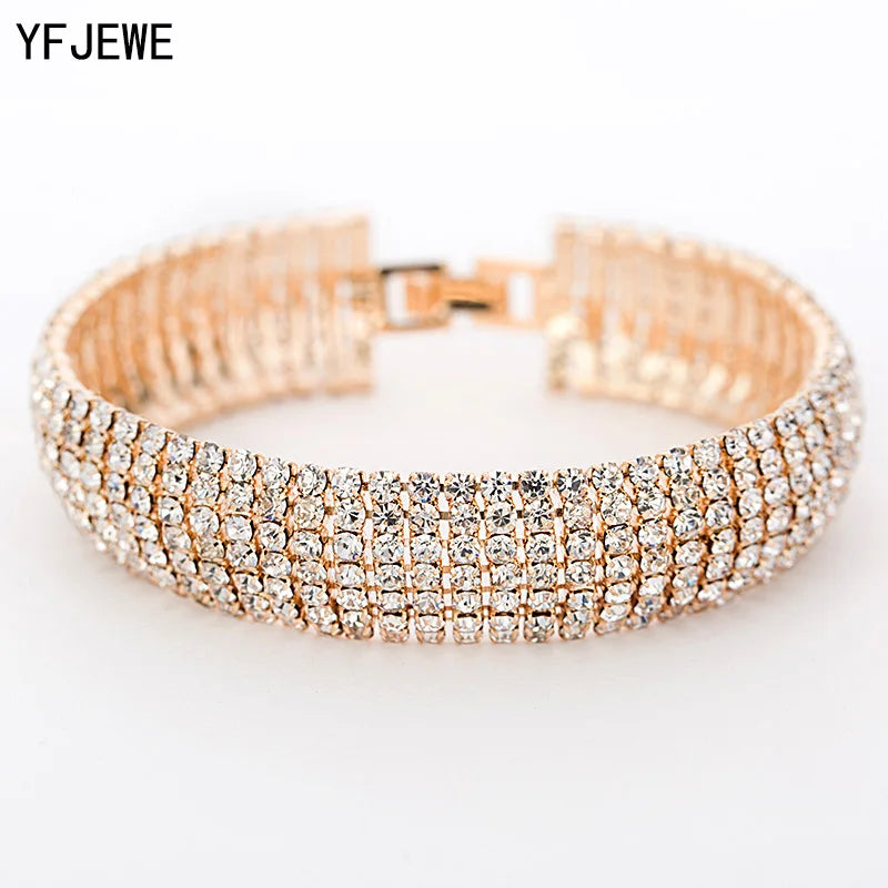 Luxury Crystal Bracelets - Geometric Gold Chain Fashion Jewelry