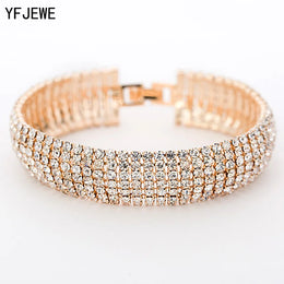 Luxury Crystal Bracelets - Geometric Gold Chain Fashion Jewelry