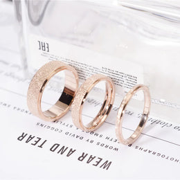 316L Stainless Steel Rose Gold Wedding Ring - Couple's Matching Set