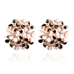 Crystal Flower Clover Earrings - Zinc Alloy Fashion Statement Jewelry