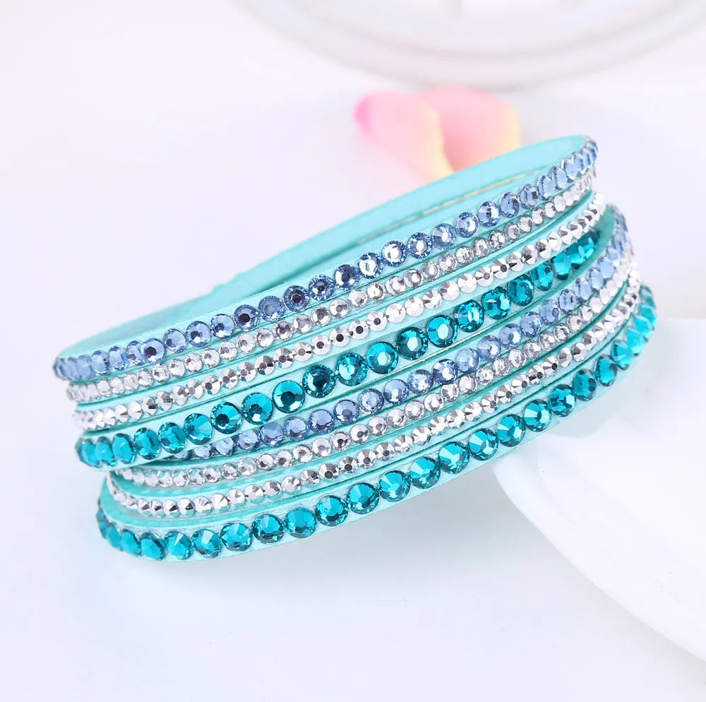 Multilayer Rhinestone Crystal Bracelet - Layered Statement Glamour