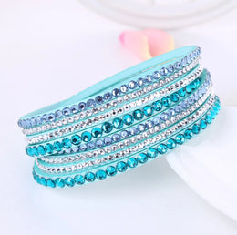 Multilayer Rhinestone Crystal Bracelet - Layered Statement Glamour