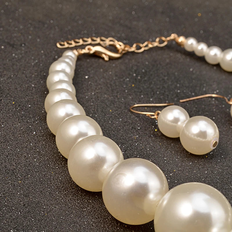 Big Pearl Jewelry Set - Vintage Simulated Pearl Collection
