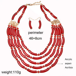 Nigerian Wedding Necklace Set - Vintage Bridal Statement Jewelry
