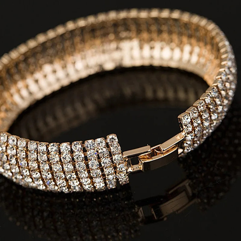 Luxury Crystal Bracelets - Geometric Gold Chain Fashion Jewelry