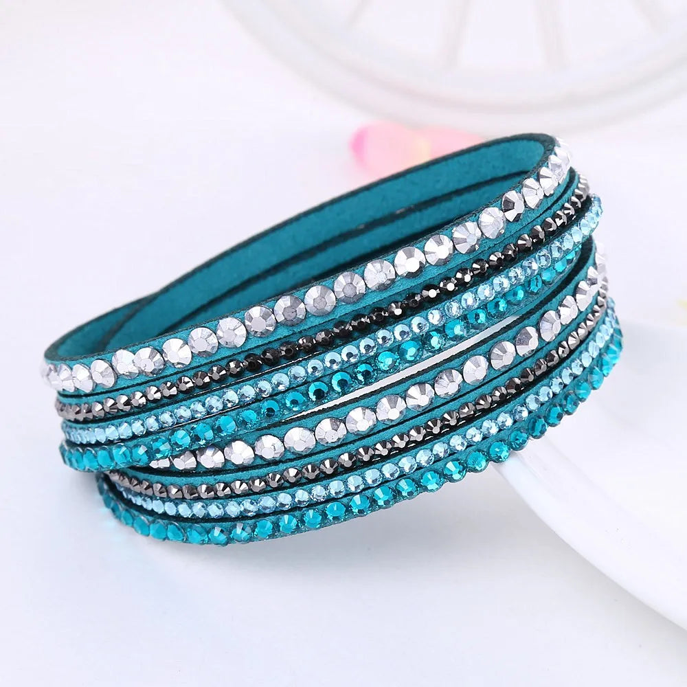 Multilayer Rhinestone Crystal Bracelet - Layered Statement Glamour