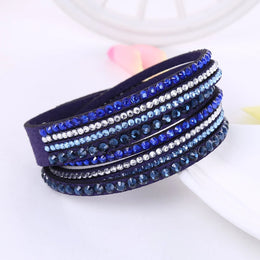 Multilayer Rhinestone Crystal Bracelet - Layered Statement Glamour