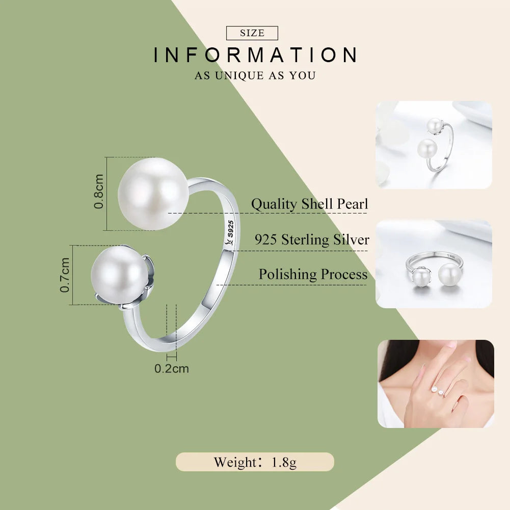 925 Sterling Silver & Freshwater Pearl Cultured Ring - Zircon Accent Jewelry