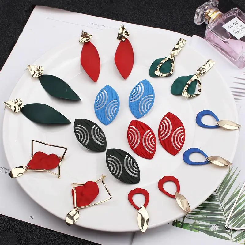 Retro Vintage Statement Earrings - Geometric Bohemian Drop Jewelry