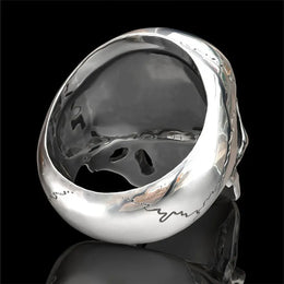 Biker Ghost Head Skull Ring - Gothic Punk Statement Jewelry