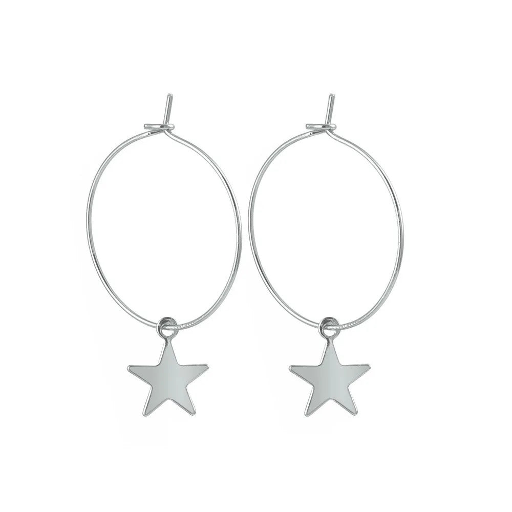 Simple Gold Earrings - Star-Shaped Punk Fashion Statement Jewelry