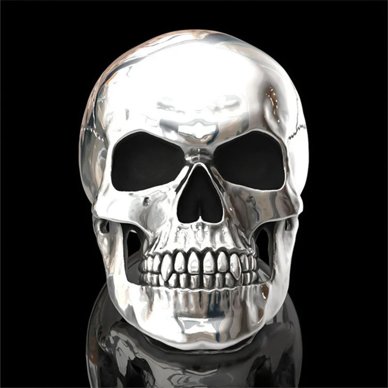 Biker Ghost Head Skull Ring - Gothic Punk Statement Jewelry