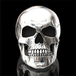 Biker Ghost Head Skull Ring - Gothic Punk Statement Jewelry