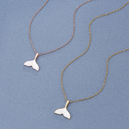 White Shell Mermaid Tail Pendant Necklace - Ocean-Inspired Statement