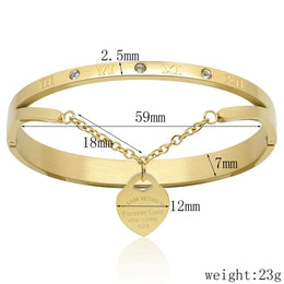 Forever Love Heart Bracelet - Stainless Steel Romantic Jewelry
