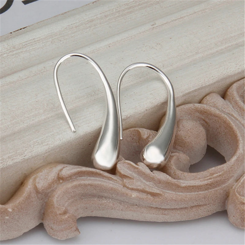 925 Sterling Silver Droplets Stud Earrings - Minimalist Water Drop Jewelry