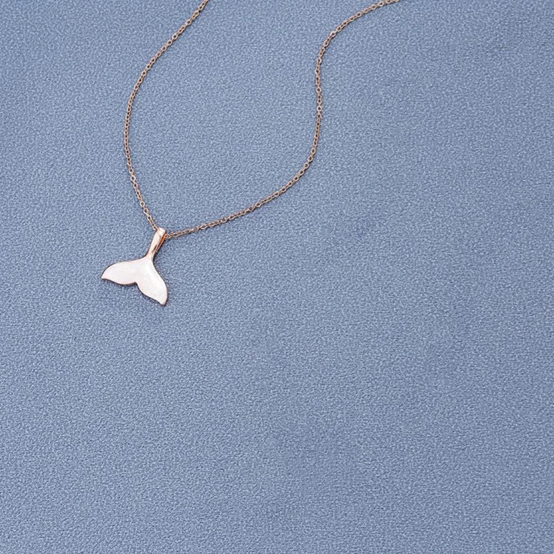 White Shell Mermaid Tail Pendant Necklace - Ocean-Inspired Statement